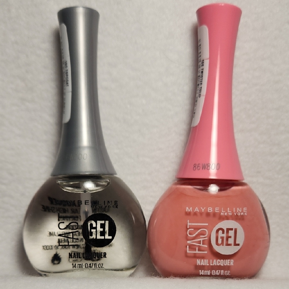 Maybelline Fast Gel Nail Lacquer Set - Metallic Silver and Soft Pink